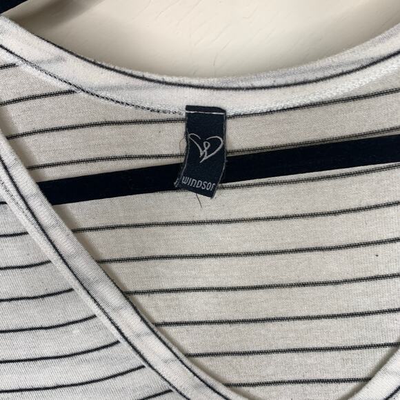Windsor Soft Flowy Striped V Neck Top Oversized Small - Picture 7 of 8